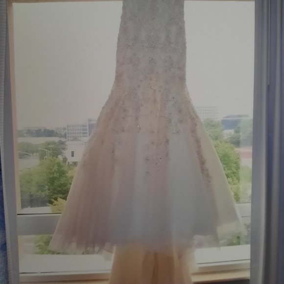 Fit and Flare Ivory Wedding Dress - Picture 2 of 8